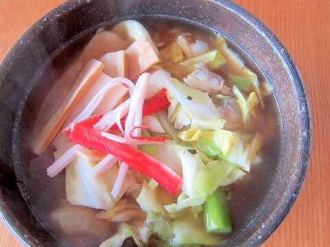 蟹蒲鉾あさり醤油ラーメン